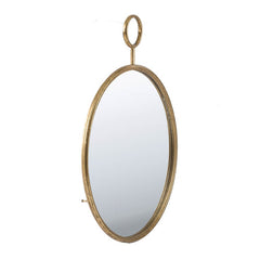 22" x 28" Circle Wall Mirror with Gold Iron Frame, Accent Mirror for