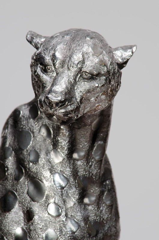 Silver Cheetah Figurine