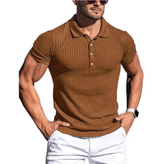 The1stAmerican™ New Summer Polo Men Solid Stripe Fitness Elasticity