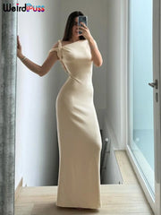 The1stAmerican™ Weird Puss Bandage Dress Woman Summer Sexy Irregular Solid Sheath Chic Stretch  Body