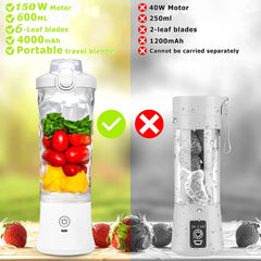 The1stAmerican™ New Portable Blender 600ML Electric Juicer Fruit Mixers