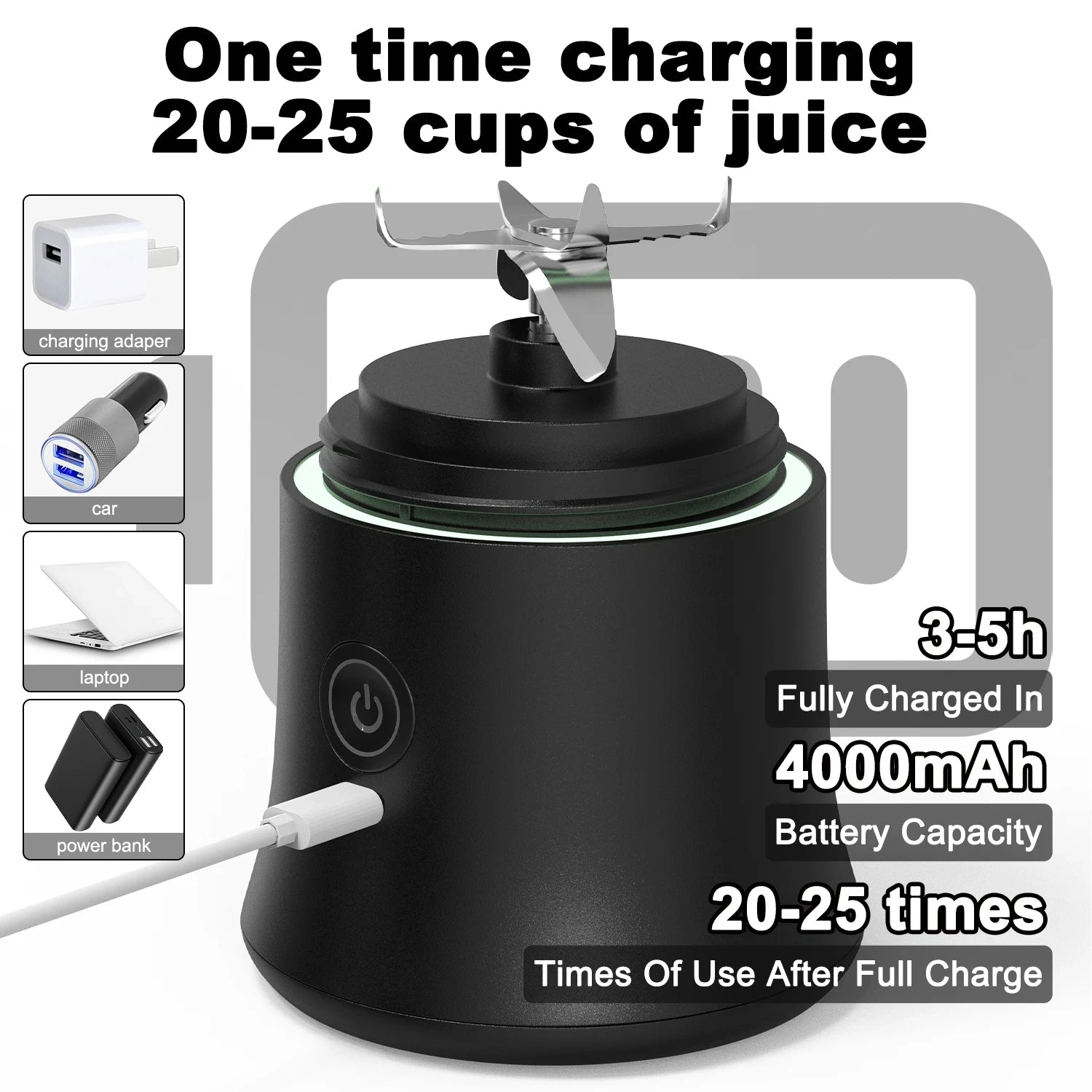 The1stAmerican™ New Portable Blender 600ML Electric Juicer Fruit Mixers